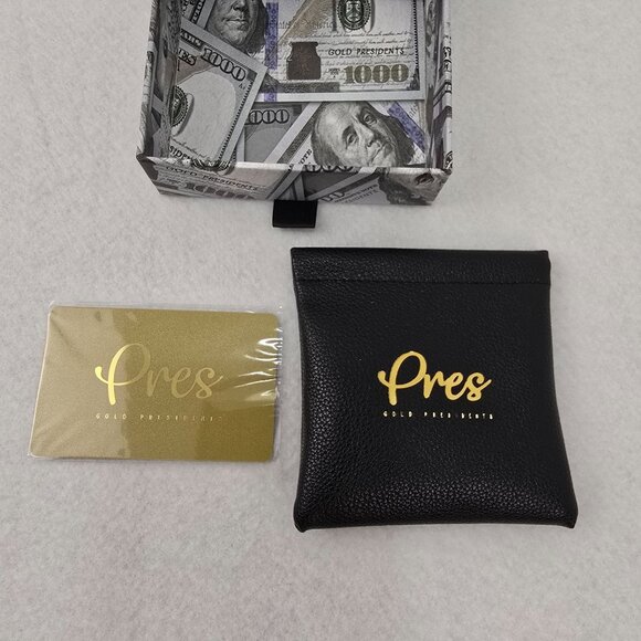 Pres "BIZZ" Custom Baguette Pendant Necklace Rope Chain Goldtone Gold Presidents - Picture 9 of 10